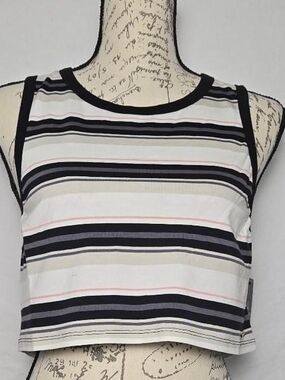 NWT Volcom Lived In Lounge Cropped Striped Tank Top - Small